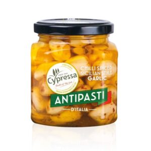 Cypressa Produced in Greece Chilli spiced Sicilian Style garlic 280g