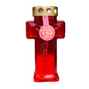 Large Red Battery Cross Shaped Candle