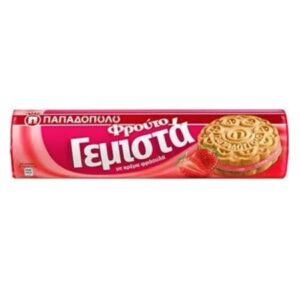 Papadopoulos Biscotello strawberry sandwich biscuits 200g